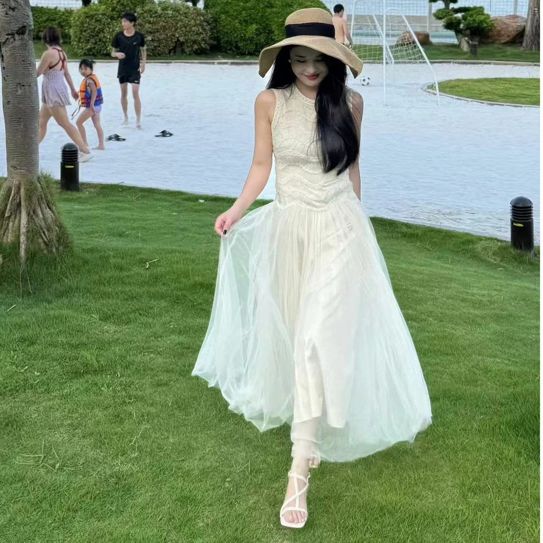 福利10.4号气质时尚修身仙仙长款纱裙 （现货） 气质夏季设计师小众