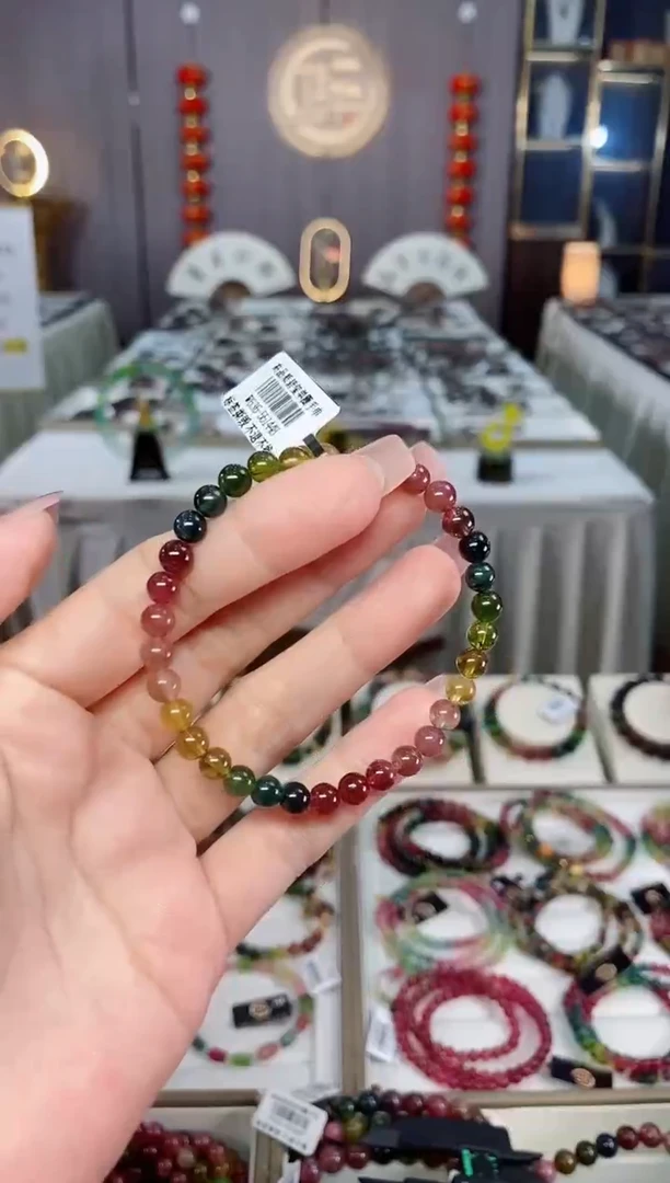 未镶嵌透体老矿碧玺单圈手串5mm+碧玺hon多样性发货一条