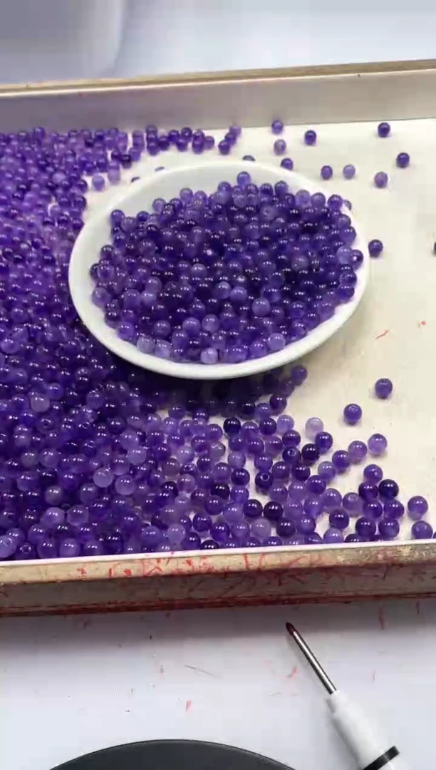 【闪购商品】玛瑙/玉髓颈饰未镶嵌w481冰紫飘花6mm*50颗