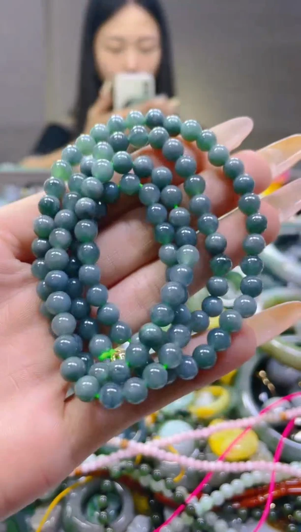 翡翠未镶嵌颈饰6MM/R/翡翠A货一图一物
