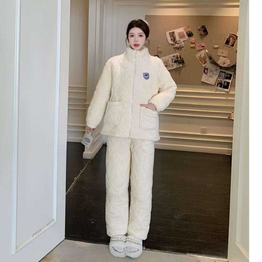 专属【立领-冬日暖阳】三层夹棉2025新款韩版网红款男女同款家居服