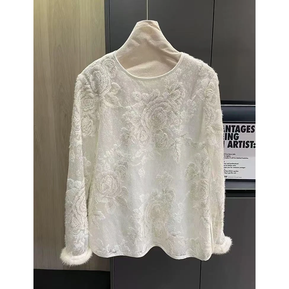 Q3055【特价-占单者限购】精选蕾丝细腻花纹与毛绒结合超迷人24D033