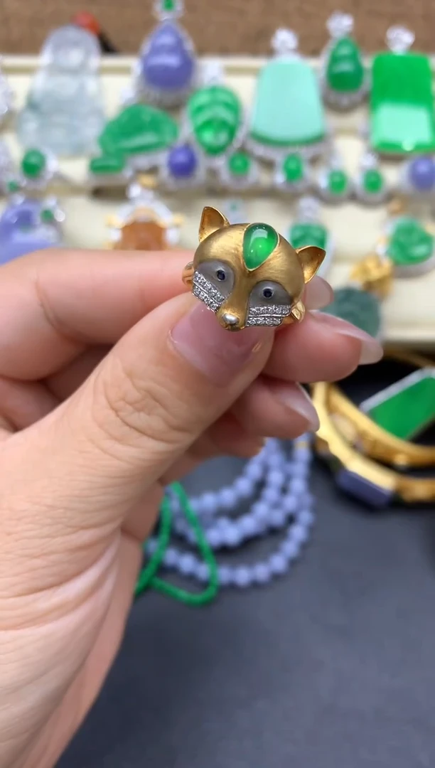 【闪购商品】翡翠戒指18K金镶嵌427-中国好珍宝