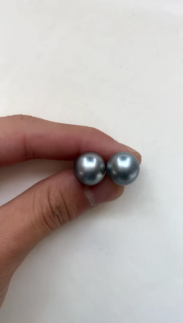 18K金镶嵌耳饰海水珍珠12-13
