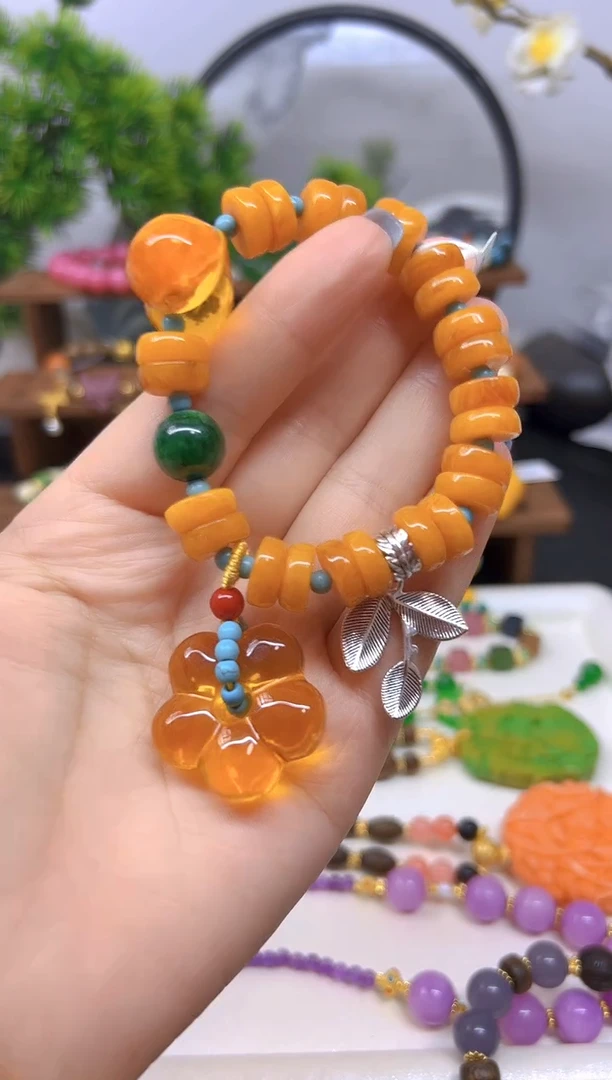 手链蜜蜡银S925镶嵌S884
