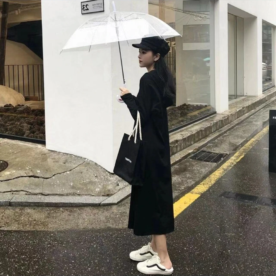 （收口)高级感小众慵懒风气质连帽连衣裙(B14-3)Q210