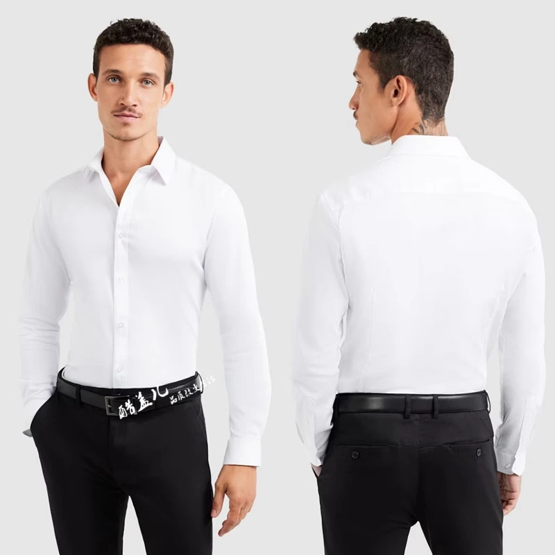 高端牛货！2025年秋季新款男士棉质弹力透气商务休闲长袖衬衫衬衣