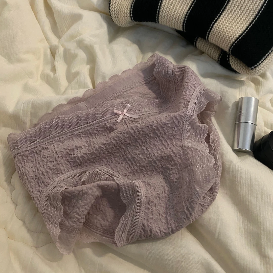 【独立包装】软fufu~奶肤舒适女士内裤蕾丝边棉裆中腰包臀透气少女