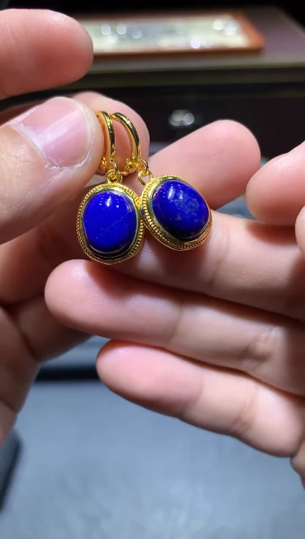 【闪购商品】青金石耳饰未镶嵌K45