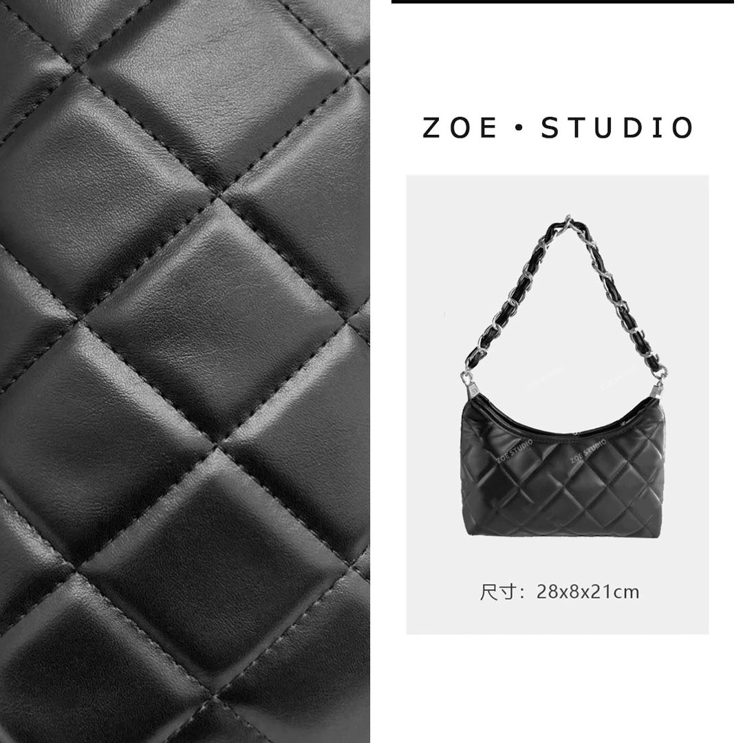 【佐伊甄选】FES-5097.黑色轻奢女士时尚通勤气质百搭腋下斜挎包包