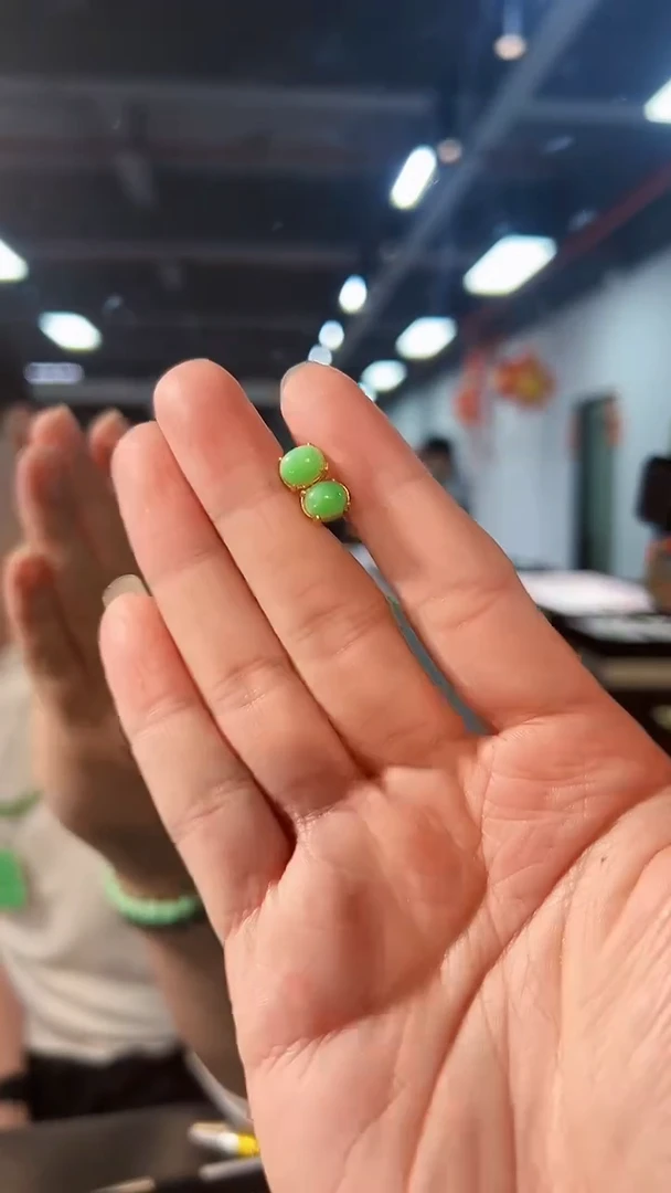 【闪购商品】翡翠耳饰银S925镶嵌缅料A货/支持复检/一件