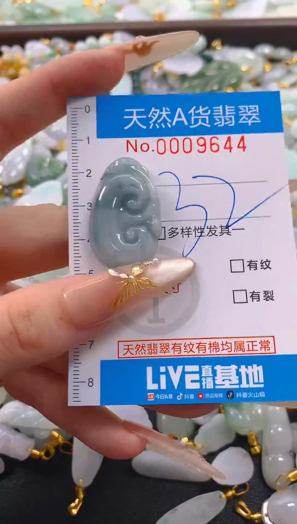 颈饰未镶嵌翡翠净货挂件-9644