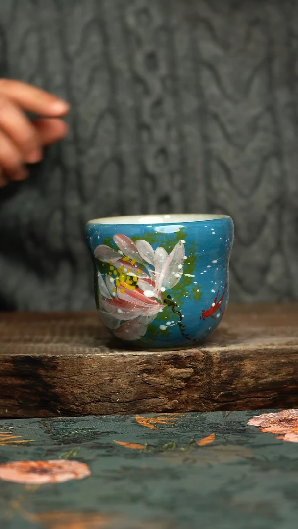 【闪购商品】杯釉下彩手工手绘同款陶器