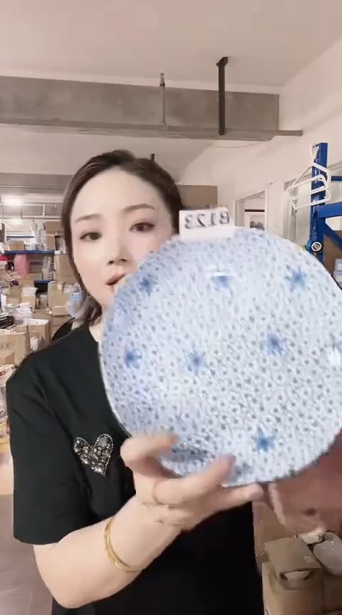 瓷片全新瓷器古染春秋21CM钵B123