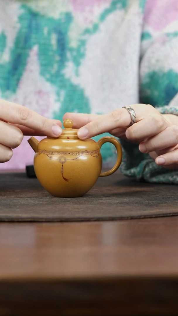 【闪购商品】紫砂茶叶罐黄金段泥腰缠万贯小壶