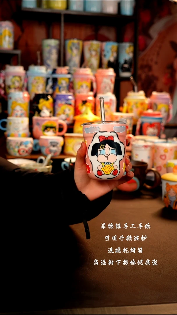景德镇手工手绘陶瓷杯杯