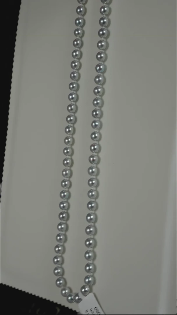 项链银S925镶嵌海水珍珠AK真多麻6-6.5mm