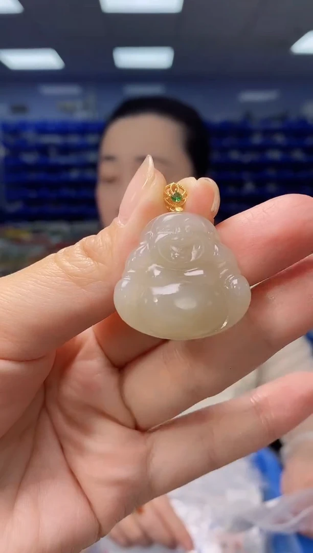 【闪购商品】和田玉吊坠(不含链)银S925镶嵌G12429