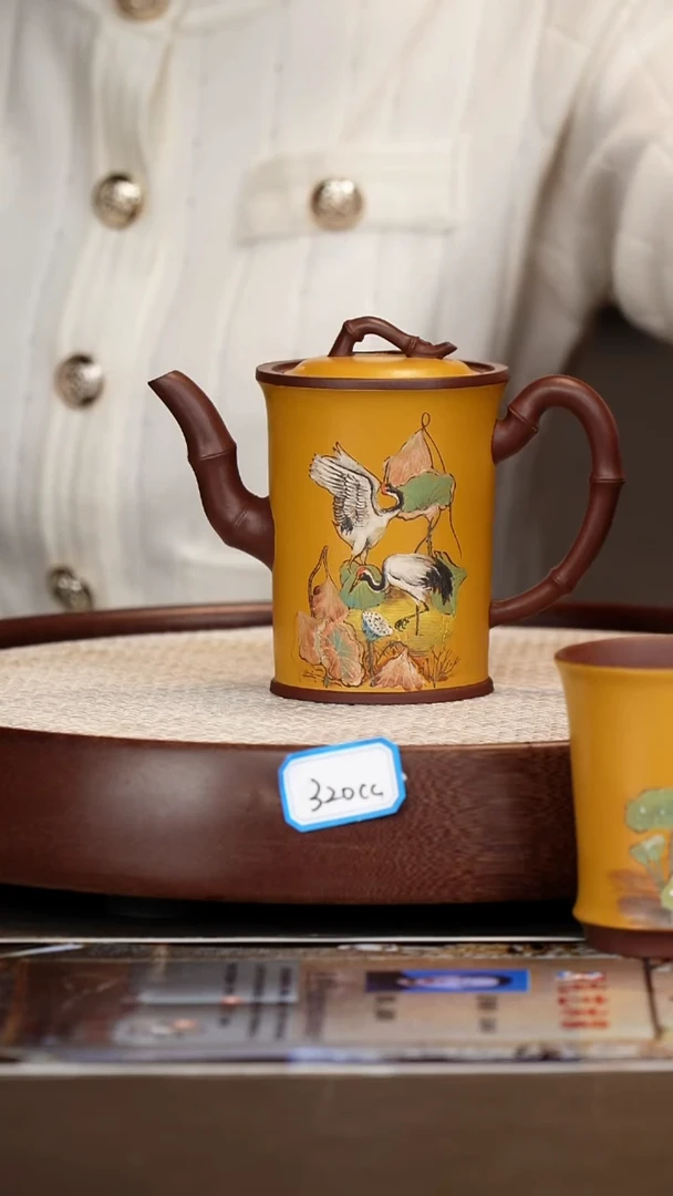 茶壶紫砂【吴顺华】紫泥竹韵套组    300CC