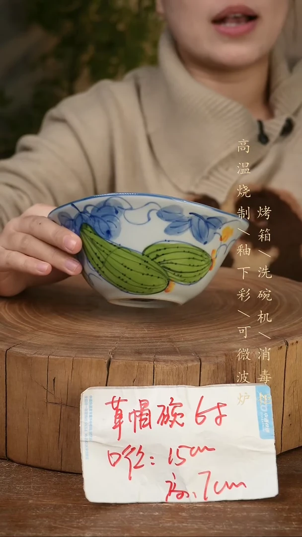 碗瓷景德镇手工手绘高温瓷釉下彩