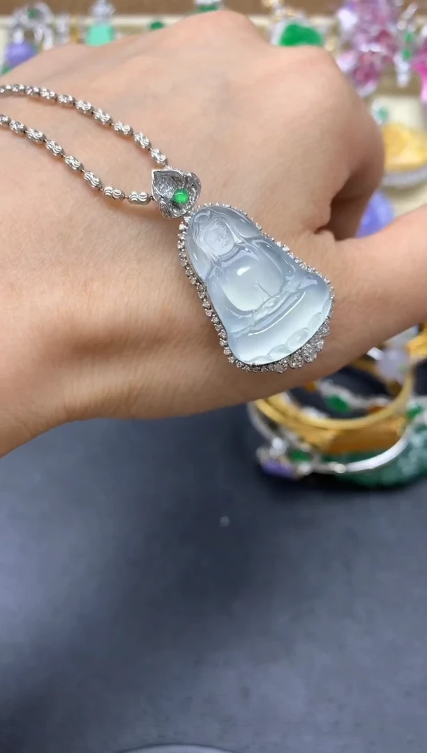 【闪购商品】翡翠吊坠(不含链)18K金镶嵌575-中国好珍宝