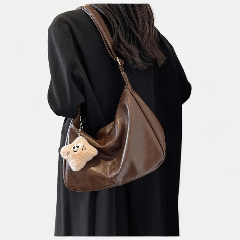 韩版松弛感慵懒风大容量单肩托特包2024秋冬新款简约百搭休闲女包