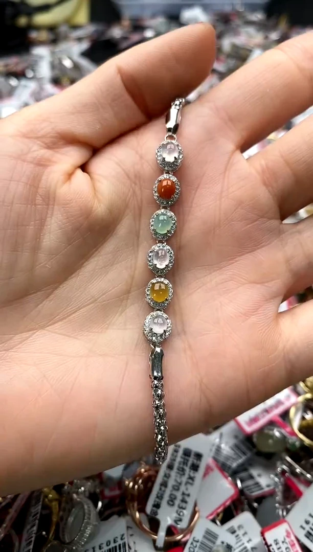 【闪购商品】翡翠戒指银S925镶嵌7777777   6