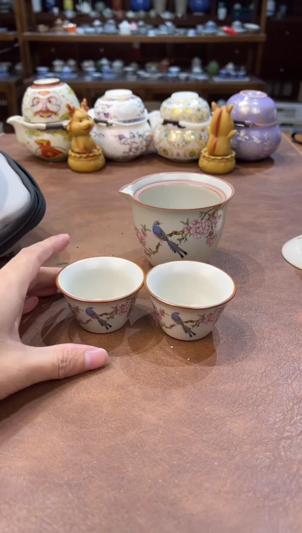 真的很便宜超好看会开片的旅行茶具