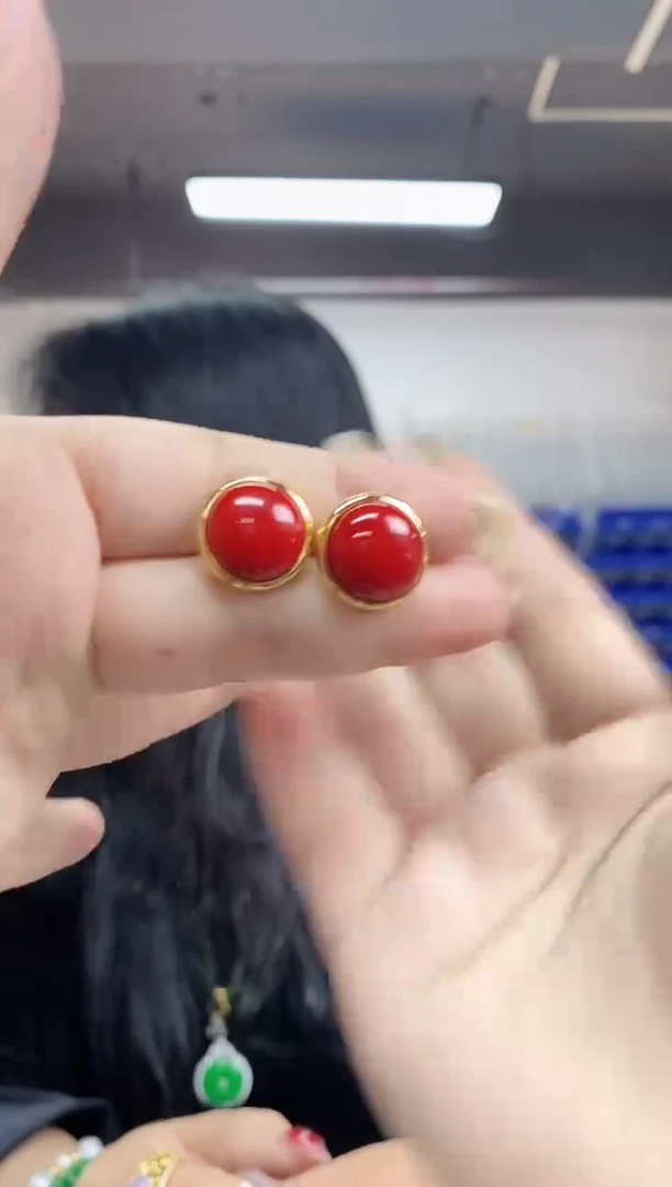 【闪购商品】玛瑙/玉髓耳饰未镶嵌多样性发其一颜色微差