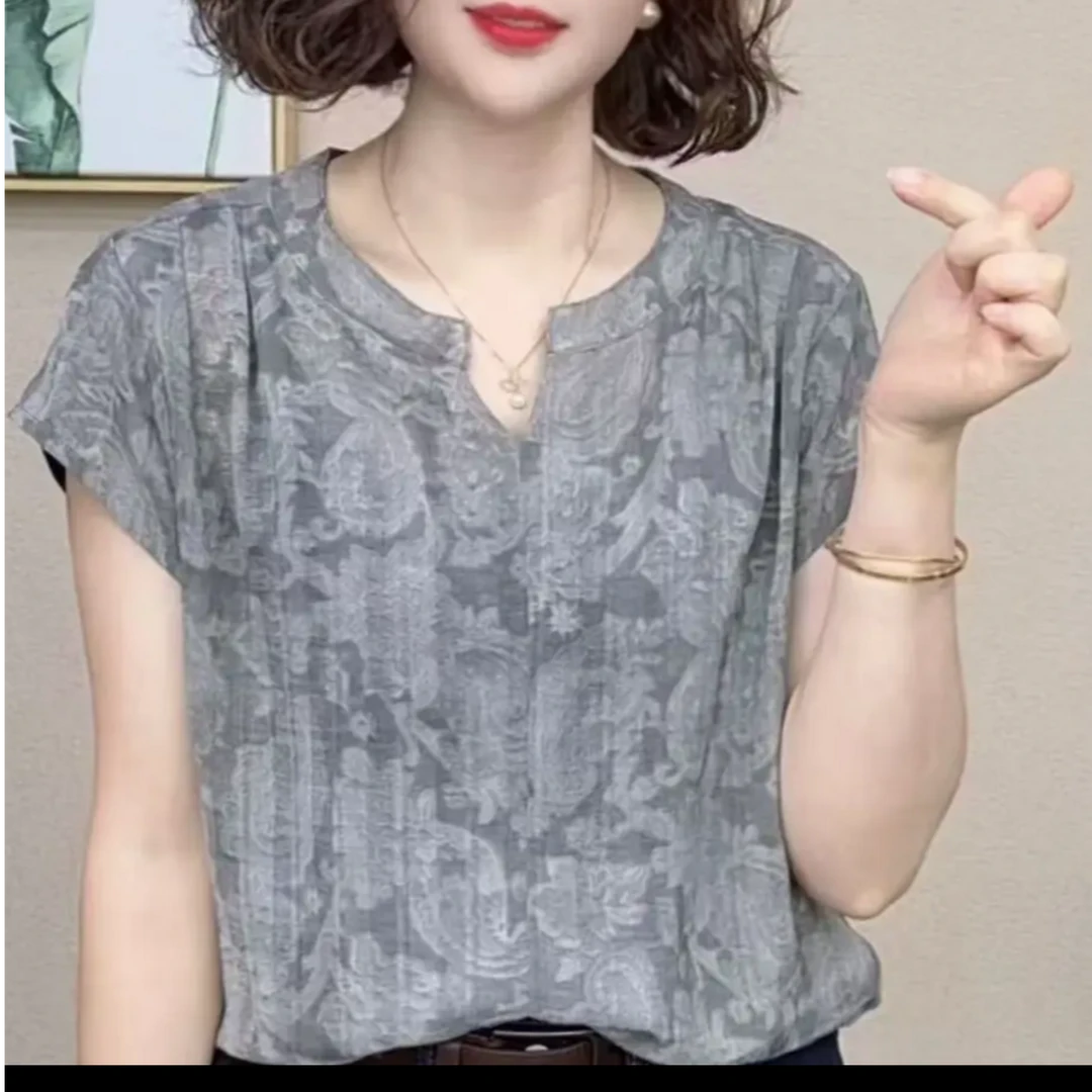 2025夏季新款休闲减龄衬衫时尚百搭洋气显瘦衬衣气质宽松953