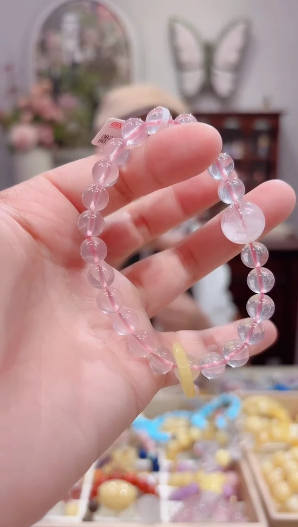 【闪购商品】水晶手链未镶嵌特级5A全净体星光粉7+12.8