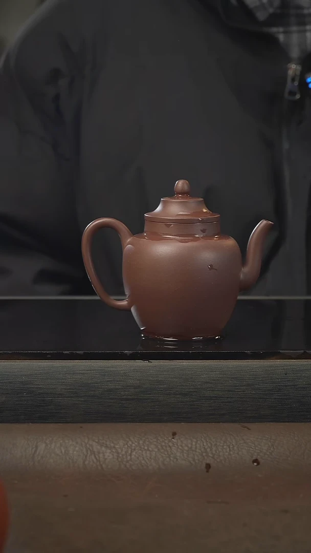 茶壶紫砂笠帽，紫泥，200cc