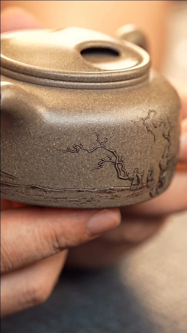 茶壶紫砂沈彦泽全手蟹壳青牛盖莲子