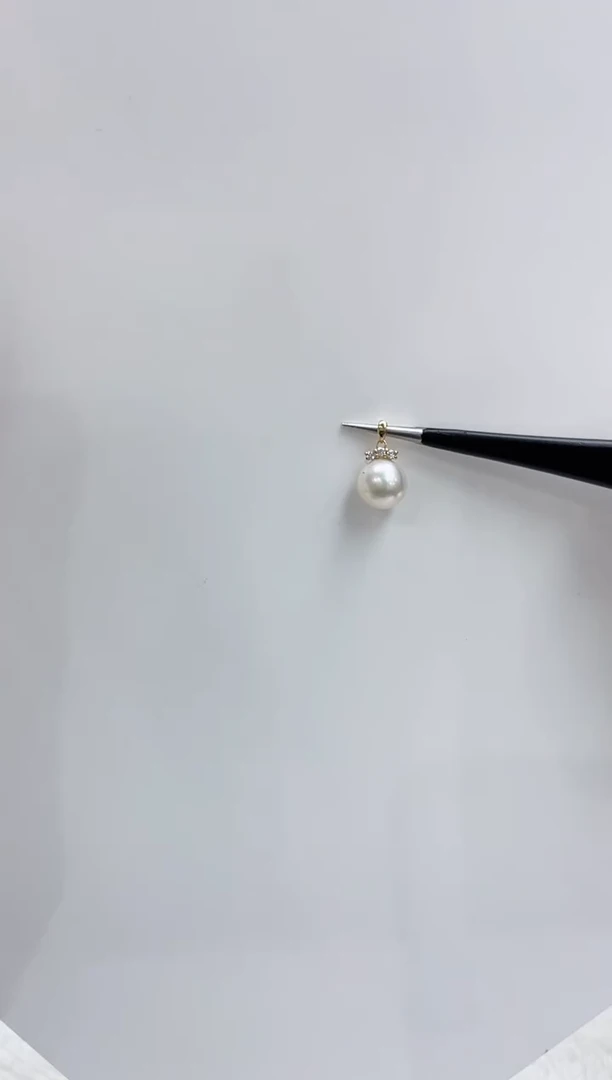 【闪购商品】海水珍珠吊坠(不含链)18K金镶嵌海水珍珠吊坠