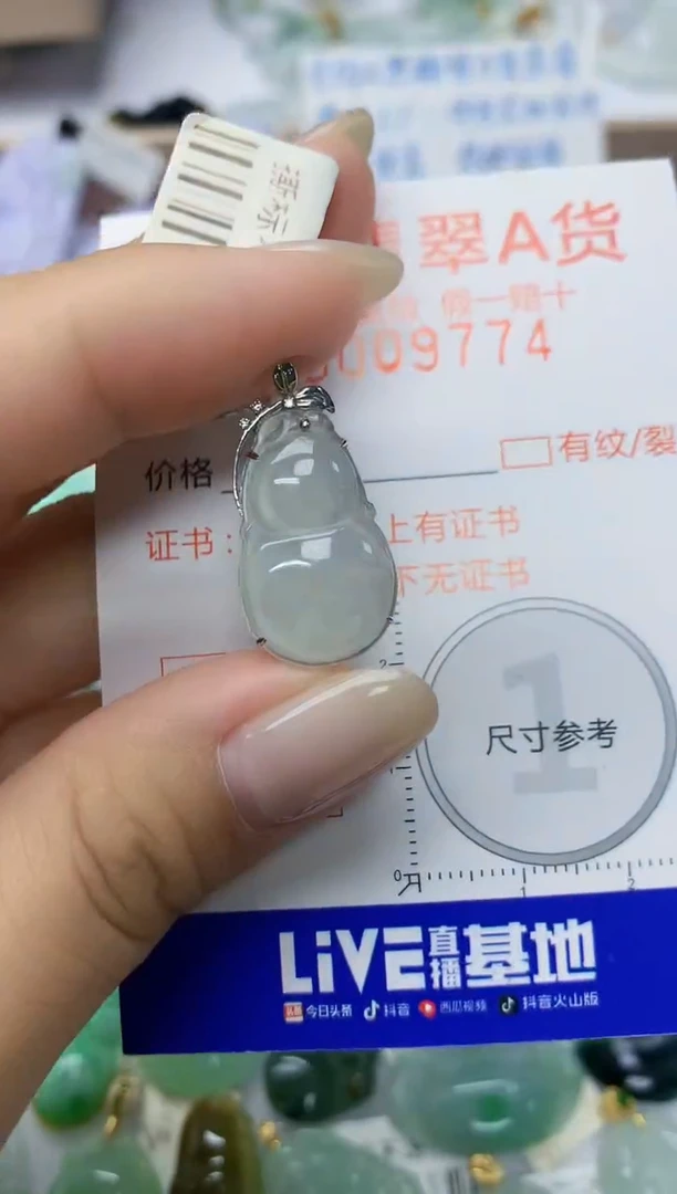 颈饰18K金镶嵌翡翠天然翡翠A货