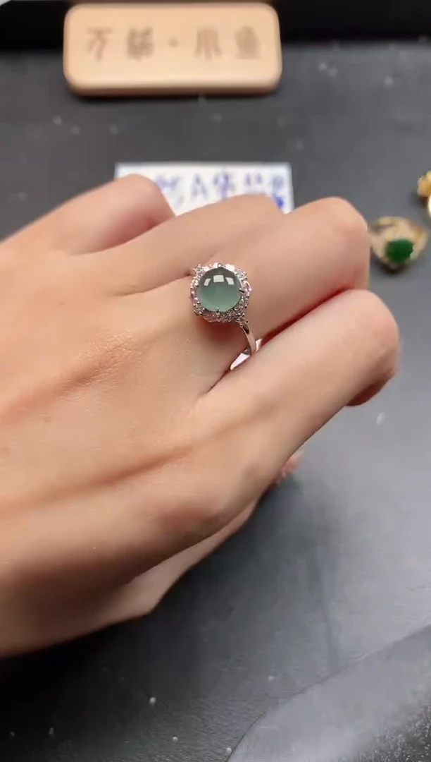银S925镶嵌戒指翡翠51151