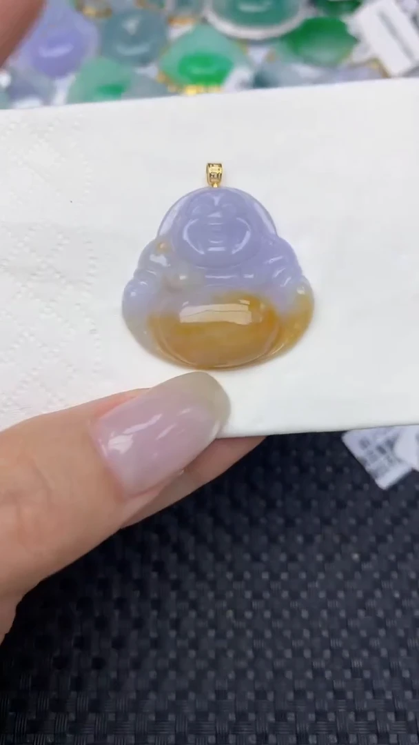 翡翠18K金镶嵌颈饰 天然缅甸翡翠a货百元以上9元证书费自理
