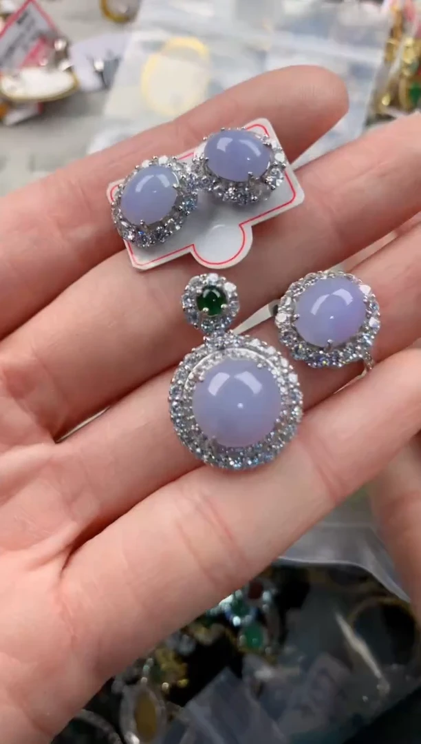 银S925镶嵌戒指翡翠222       5