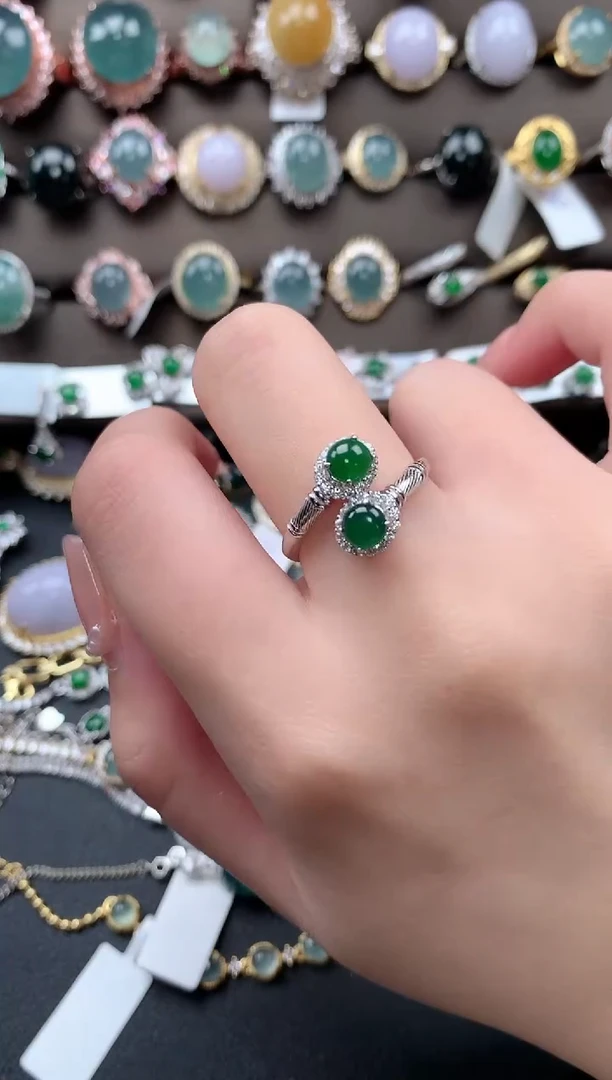 【闪购商品】翡翠戒指银S925镶嵌5211424