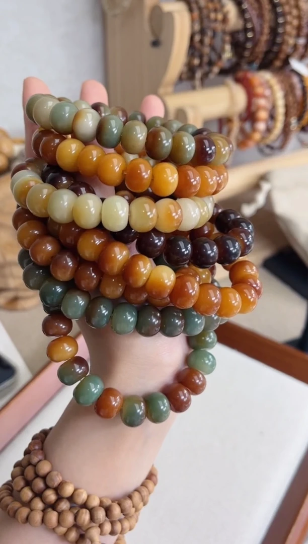 菩提根/象牙果手串m907玉化算盘10*12随机