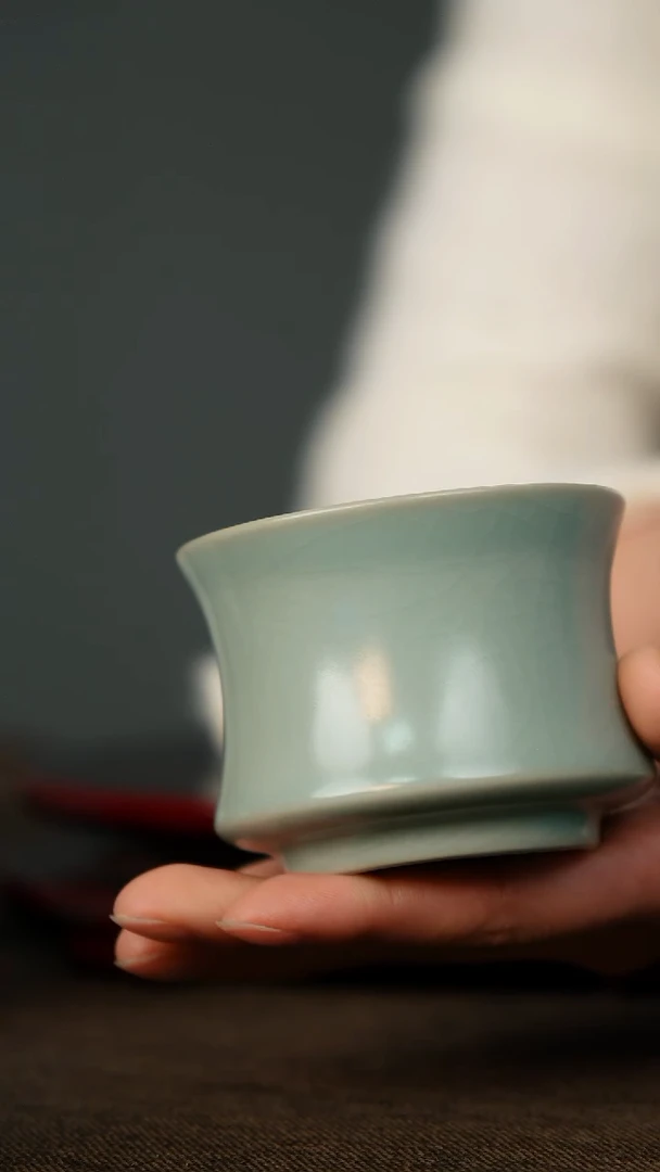 全品 束腰杯 支钉烧 仿古釉