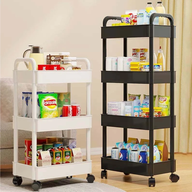 小推车置物架落地厨房移动零食放菜储物架可移动洗手间杂物家用