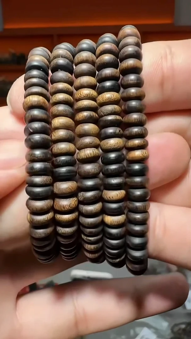 沉香手串50号文莱黑圈片片珠多样性发一