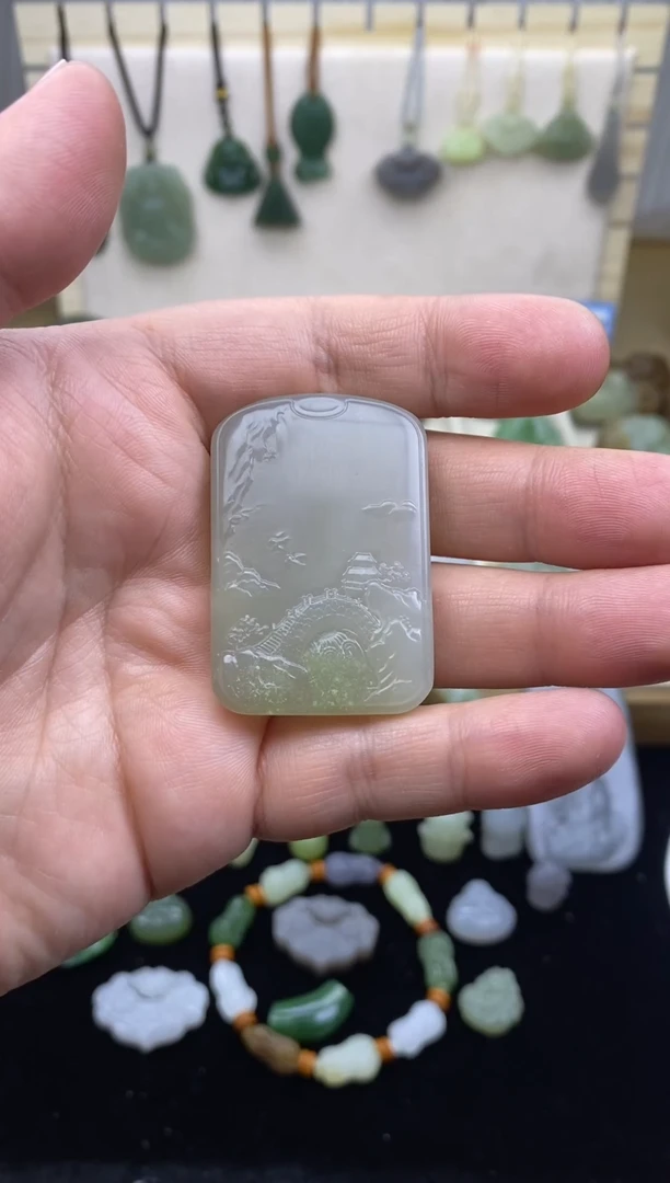 颈饰未镶嵌和田玉和田玉吊坠 无顶珠