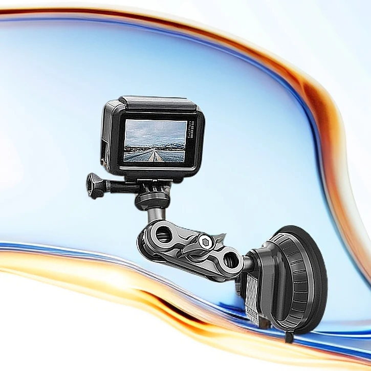 Gopro大疆Action配件支架车载运动手机相机吸盘强吸附铝合金超稳