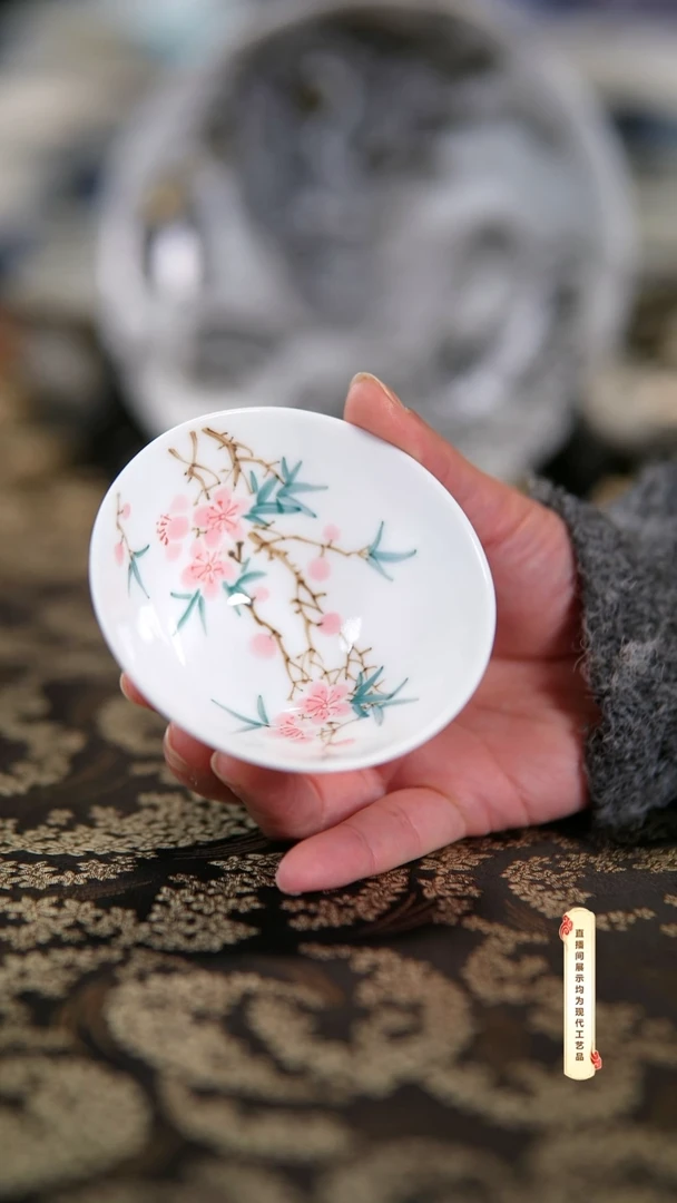 杯子陶瓷景德镇精品手绘柴烧茶具U137