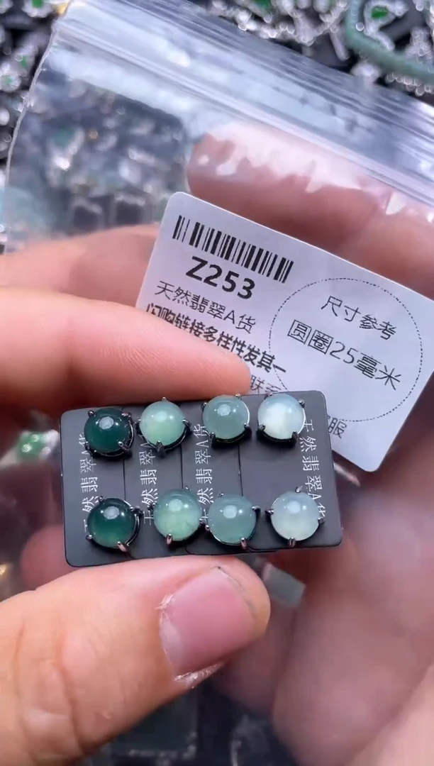 【闪购商品】翡翠颈饰未镶嵌Z253耳钉 多样性发其一