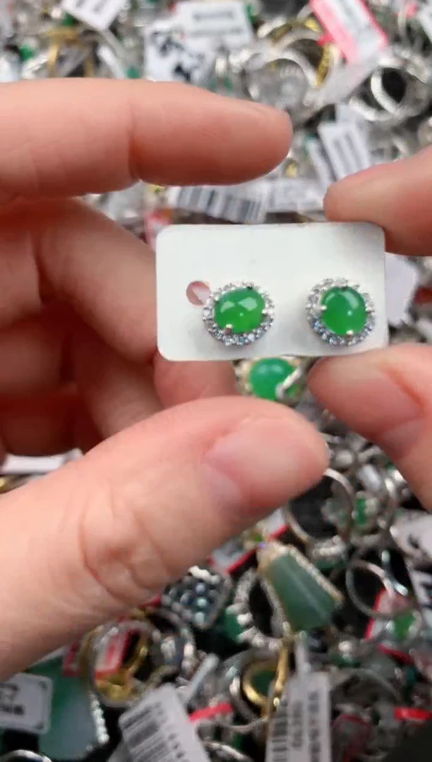 银S925镶嵌戒指翡翠8                  7