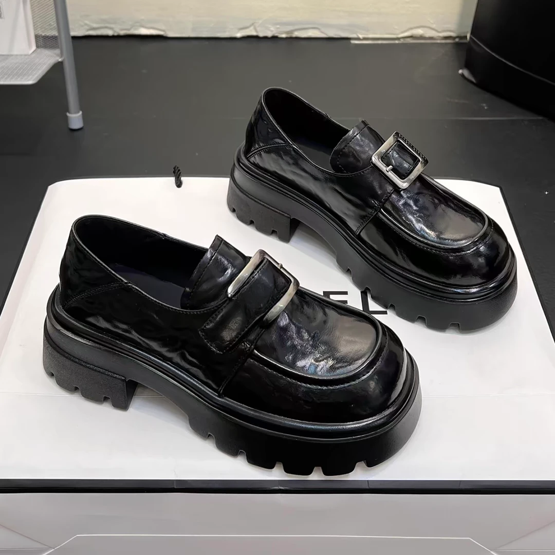 复古厚底391-8玛丽珍单鞋女2024秋季新款英伦风百搭休闲乐福鞋