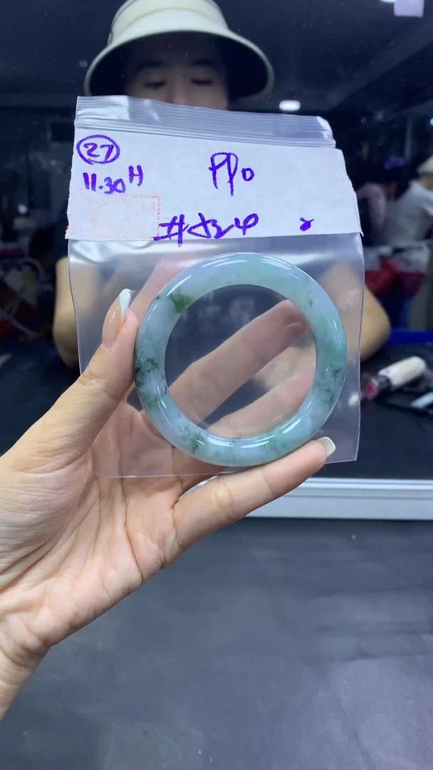 未镶嵌定制翡翠27手镯52.4纹+990元+拍一发一